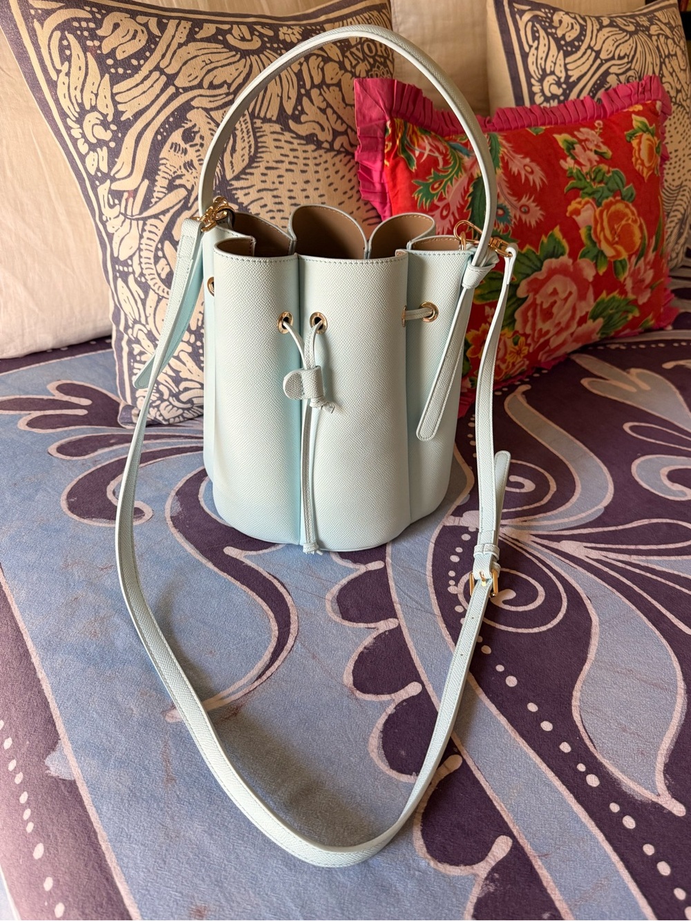 Anthropologie Laguna Cinched Vegan Leather Bucket Bag